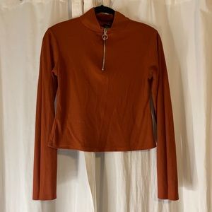 Quarter zip crop top